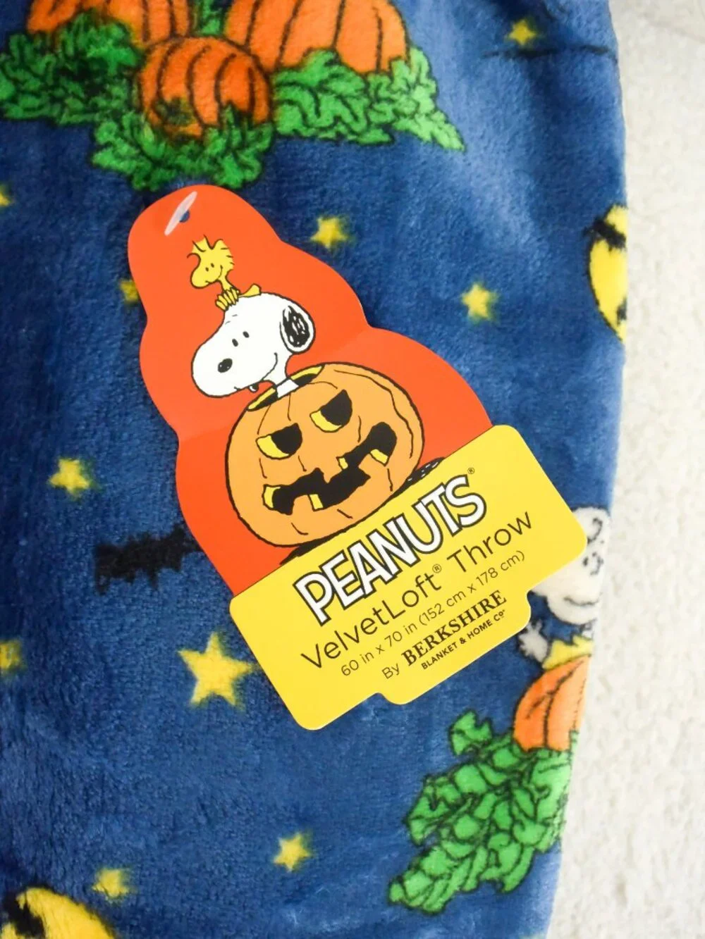 *Peanuts* Snoopy Charlie Brown Halloween Pumpkin Blanket Throw - 60x70 Berkshire